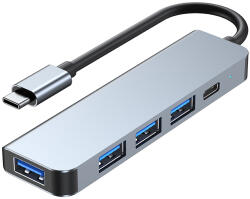 Hubpro - 5in1 Type-C Adapter, USB3.0, USB2.0, Type-C, Szürke (BYL-2301T)