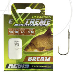 Nevis 10 Szakállas, Füles 45cm 0, 16mm Monofil Előkötött Keszegező Horog 10db (5702-010)