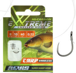 Nevis 12 Szakáll Nélküli, Füles 40cm 0, 20mm Monofil Előkötött Pontyozó Horog 10db (5706-012)