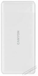 CANYON PB-109 10000mAh LiPo (Lightning bemenet) fehér power bank - digitalko