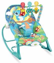 Pepita Scaun de relaxare cu vibrații muzicale și jucării Pepita #blue-green (BB-33C) Sezlong balansoar bebelusi