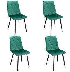Jumi Set 4 scaune bucatarie/living, Jumi, Piado, catifea, metal, verde si negru, 44x52x89 cm (SD-998650S)