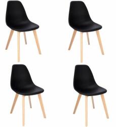 Jumi Set 4 scaune bucatarie/living, PP, lemn, negru, 46x52x82 cm, Ada, Jumi (CM-946460S)