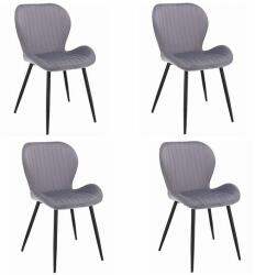 Jumi Set 4 scaune bucatarie/living, Jumi, Veira, catifea, metal, gri, 52x56x85 cm (SD-276406S)