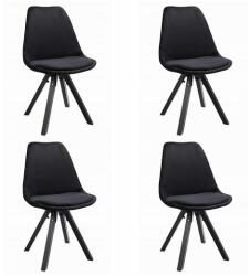 Jumi Set 4 scaune bucatarie/living, Jumi, saida, catifea, lemn, negru, 49x52x83 cm (SD-324190S)