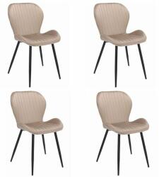 Jumi Set 4 scaune bucatarie/living, Jumi, Veira, catifea, metal, bej, 52x56x85 cm (SD-276420S)