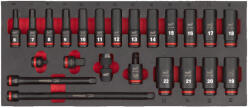 Milwaukee 3/8" gépi dugókulcs készlet, hosszú, 23 részes, habbetétben | 4932493390 (4932493390)