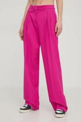 Hugo pantaloni femei, culoarea roz, lat, high waist 50511159 PPYH-SPD00O_42X