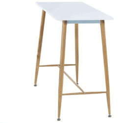 TEMPO KONDELA Bárasztal, fehér/bükk, MDF/fém, 110x50 cm, DORTON
