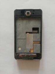 Samsung F480 komplett ház, Előlap, fekete ezüst akkufedéllel