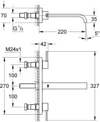 GROHE Allure Egykaros fali mosdócsaptelep L
