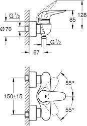 GROHE Eurostyle Egykaros zuhanycsaptelep