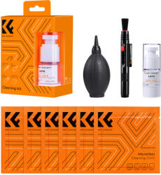 K&F Concept 4 az 1-ben tisztító készlet (tisztító toll + szilikon légfúvó + 15 ml tisztító folyadék + 6 db mikroszálas törlőkendő) (SKU.1618)