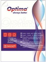 OPTIMA Etichete autoadezive albe, colturi rotunjite, 64/A4, 48, 3 x 16, 9 mm, 100 coli/top, OPTIMA (OP-464483169) - roveli