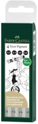 Faber-Castell Liner negru FABER-CASTELL Ecco Pigment, 4 buc/set (FC167004) - roveli