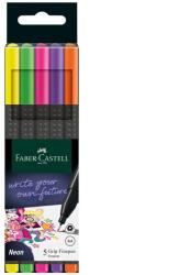 Faber-Castell Liner 0.4 mm neon FABER-CASTELL Grip, 5 culori/set (FC151603) - roveli