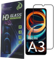 Xiaomi Redmi A3 4G üvegfólia, tempered glass, előlapi, 9D, edzett, hajlított, fekete kerettel