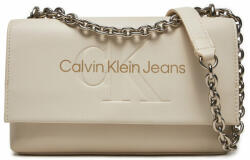 Calvin Klein Geantă Sculpted Ew Flap Wichain25 Mono K60K612221 Écru