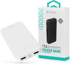 DEVIA hordozható külső akkumulátor / power bank - 20.000 mAh - Devia Kintone Series V2 - 2xUSB + Type-C + microUSB - fehér