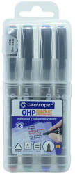  Alkoholos marker készlet, 1mm, M OHP Centropen 2637, 4 klf. szín (COR626370401)