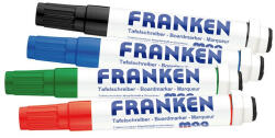  Táblamarker készlet, 1-3mm, kerek, antibakteriális mágneses, Franken, 4 klf. szín (COR30815)