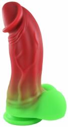 Passion Labs Dildo Realist The Great, Silicon Premium, Rosu/Verde, 22 x 5.9cm Dildo