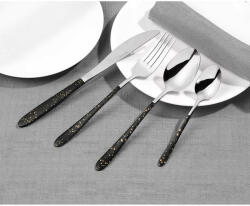 Salter Set tacamuri inox, 16 piese, 4 persoane, Marble Gold (713109) Tacam