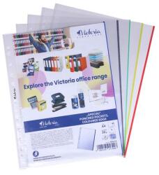 Victoria Genotherm, lefűzhető, színes szélű, A4, 50 mikron, víztiszta, VICTORIA OFFICE, vegyes színek (IDGLSZ) - treewell