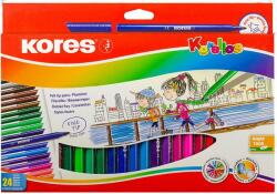 Kores Filctoll készlet, kimosható, KORES Korellos , 24 különböző szín (29014)