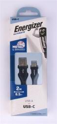 Energizer USB kábel, USB-A - USB-C, 2m, ENERGIZER, fekete (3492548231805) - treewell