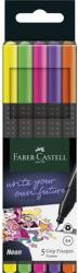 Faber-Castell Tűfilc készlet, 0, 4 mm, FABER-CASTELL Grip , 5 különböző neon szín (151603)
