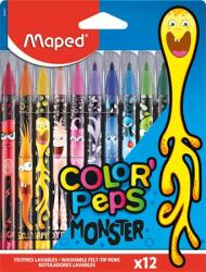 Maped Filctoll készlet, 2, 8 mm, kimosható, MAPED Color Peps Monster 12 különböző szín (845400)