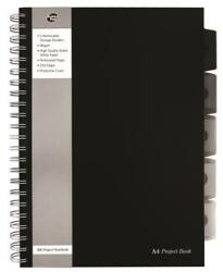 Pukka Pad Spirálfüzet, A4, vonalas, 125 lap, PUKKA PAD Black project book , fekete (SBPROBA4) - treewell