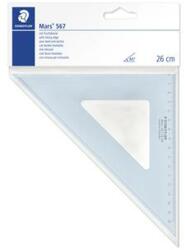 STAEDTLER Háromszög vonalzó, műanyag, 45°, 25 cm, STAEDTLER Mars 567 , átlátszó kék (567 26-45) - treewell