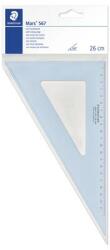 STAEDTLER Háromszög vonalzó, műanyag, 60°, 25 cm, STAEDTLER Mars 567 , átlátszó kék (567 26-60) - treewell