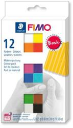FIMO Gyurma, készlet, 12x25 g, égethető, FIMO Soft Basic , 12 különböző szín (8023 C12-1)