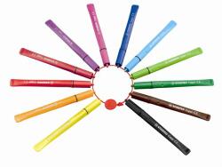 STABILO Filctoll készlet, 1 mm, STABILO Cappi , 12 különböző szín (168/12-4)