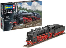 Revell Express Locomotive S3/6 BR18(5) with Tender 2 2 T 1: 87 makett mozdony (02168) (02168)
