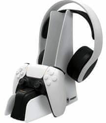 snakebyte 2in1 Dual Charge & Headset Stand 5 töltő a PS5 fehér színéhez