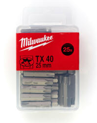 Milwaukee TX40 25mm 25pc. 4932399600 Set capete bit, chei tubulare