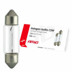 AMiO Set 10 becuri cu halogen C5W Festoon, 31mm, 12V - polytron