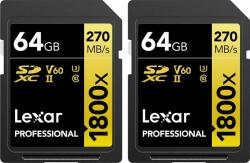 Lexar Professional 1800x SDXC 64GB CL10/UHS-II/U3/V60 2pc (LSD1800064G-B2NNU)