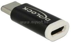 Delock Átalakító USB 2.0 Micro-B female to USB 2.0 Type-C male, fekete (DL65678) (DL65678)