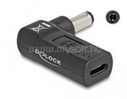 Delock Laptop töltőkábel adapter USB Type-C anya - 5, 5 x 2, 1 mm apa 90° fokban hajlított (DL60010) (DL60010)