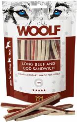 WOOLF Long Beef And Cod Sandwich 100g vita si cod, gustare caini