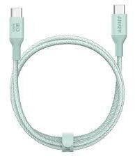 Anker Cablu alimentare si date Anker, USB Type-C (T) la USB Type-C (T), 1.8m 140W, invelis nylon bio, verde, "A80F6H61" (timbru verde 0.03 lei) - 0194644125585 (A80F6H61) - vexio