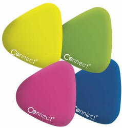  Radír Connect háromszögletű színes (sárga, zöld, rózsa, kék) - pepita