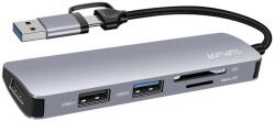 4smarts USB-C/ USB Хъб за Лаптопи и Смартфон, 4Smarts 5in1, Сив (469630)
