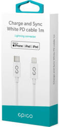 EPICO USB-C Кабел за iPhone, Epico Lightning MFI Cable 1m, Бял (EPI-KR-CA_LI_PD-WT)