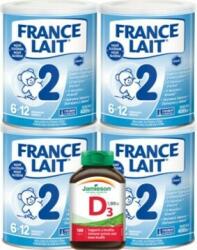 France Lait 2 formule de continuare lapte pentru sugari de la 6-12 luni 4x400g + Vitamina Jamieson (IP4719)